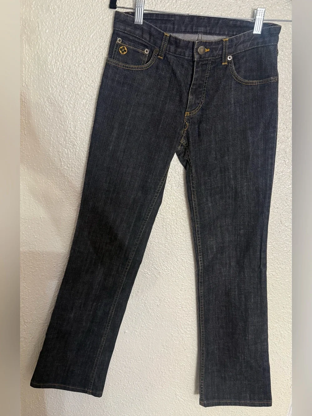 Louis Vuitton vintage circa 2008 low rise 5 pocket jeans embroidered size 36IT